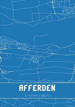 Blauwdruk | Landkaart | Afferden (Gelderland) van Rezona