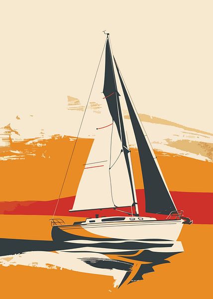 Zeilboot Zeilschip Pop Art van Lufy