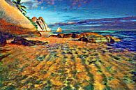Strand-Magie: Anse Source d'Argent, La Digue/Seychellen (Fotogemälde) von images4nature by Eckart Mayer Photography Miniaturansicht