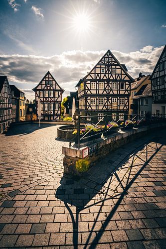 Marktplein in het historische stadscentrum van Wetzlar
