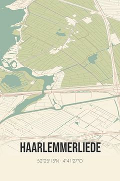 Vintage map of Haarlemmerliede (North Holland) by Rezona