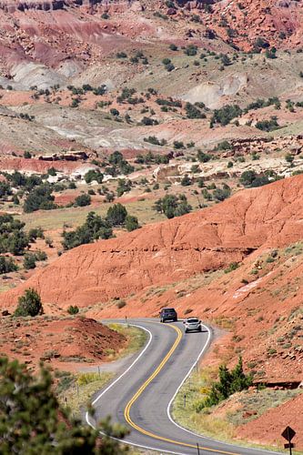 De weg door Capital Reef