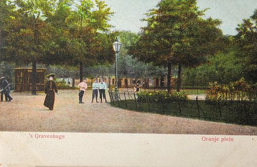 Oude ansicht kaart van het Oranjeplein in Den Haag uit 1906
