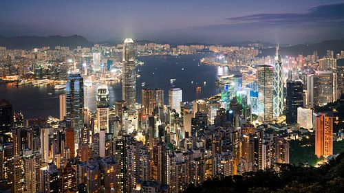 Hong Kong skyline vanuit het Westen