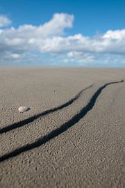 Schiermonnikoog - Plage de la mer du Nord : espace, nuages, lignes (2) sur Dan Photo Shaman