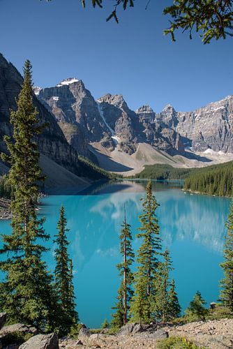 Morraine Lake in de Canadese Rocky Mountains, staand