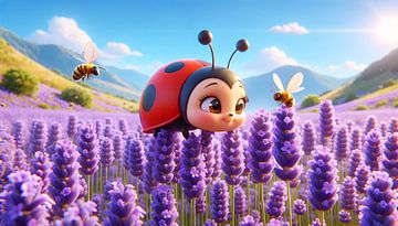 The ladybird and his friends in the lavender field by artefacti