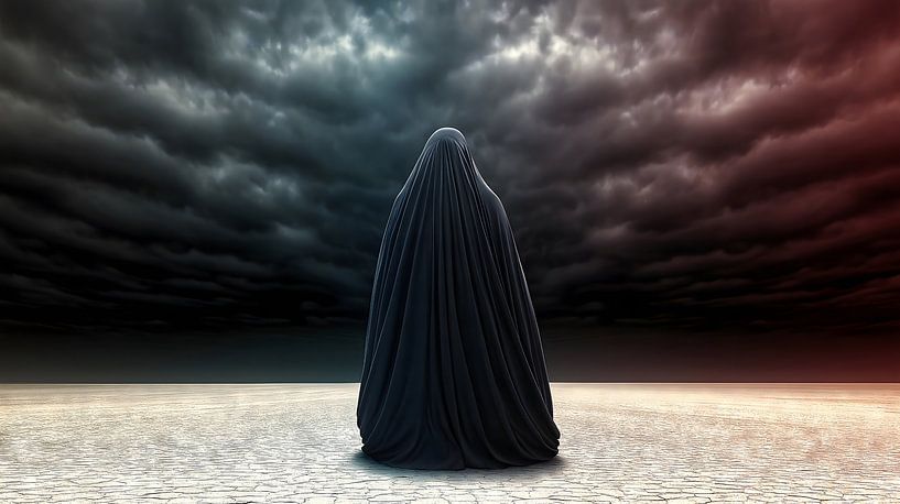 Mysterious figure in the desert by Frank Heinz