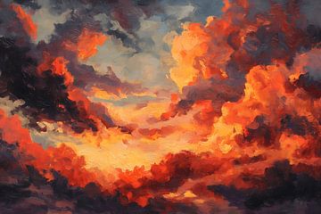 Leuchtender Himmel im Abendrot von NJ Midnight Studio