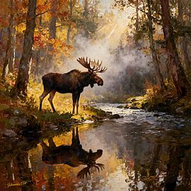 Wildlife - Untamed Grace - Moose 2 by Johannas Art Creations