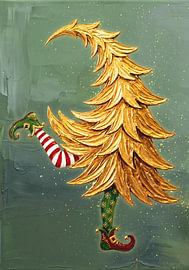 The Golden Eleven as a Christmas tree in winter splendour by AidasignArt