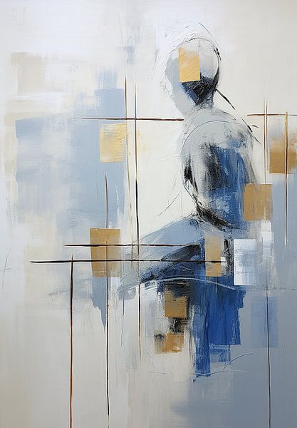 Abstract Expression in Grey by Color Square