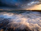 Rough sea at sunset by Ellen van den Doel thumbnail