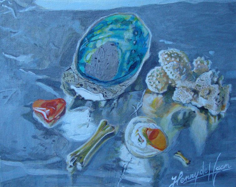 Stilleven op zilverfolie by henry de haan