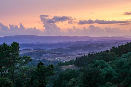 Landschap Avondlicht Toscane Italië
