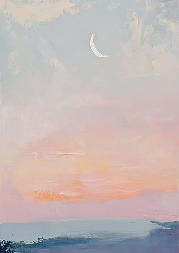 Maan Pastel Minimalisme Abstract