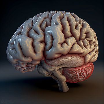 Illustration eines Gehirn auf schwarzen Hintergrund von Animaflora PicsStock