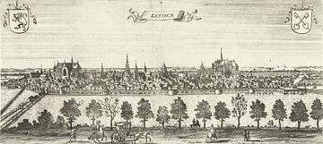 Gezicht op Leiden, Gaspar Bouttats, 1679 van Atelier Liesjes