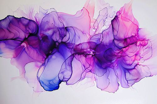 Abstracte Werveling van Paars en Blauw