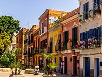 Gekleurde huizen van Cagliari