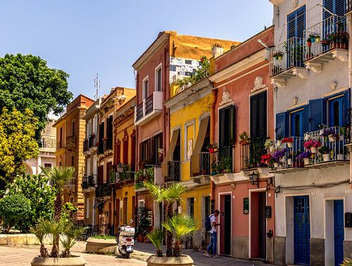 Colored houses of Cagliari