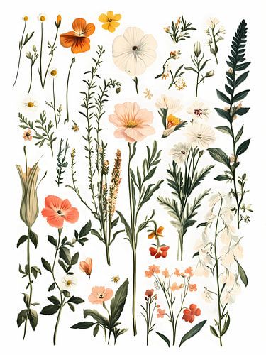 Fleurs botaniques minimalistes