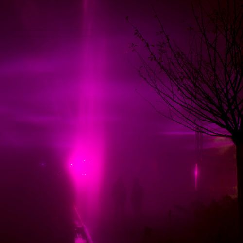 GLOW festival paarse nevel