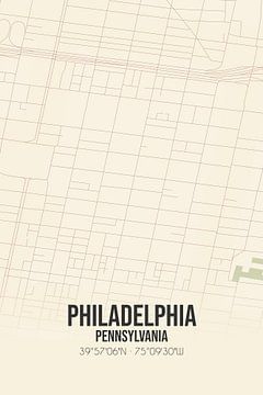 Alte Karte von Philadelphia (Pennsylvania), USA. von Rezona