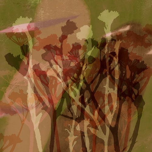 Plantes monotypes dans un mélange de couleurs rétro