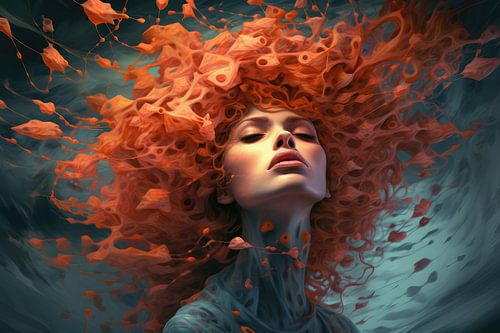 Very beautiful woman in bizarre high fashion