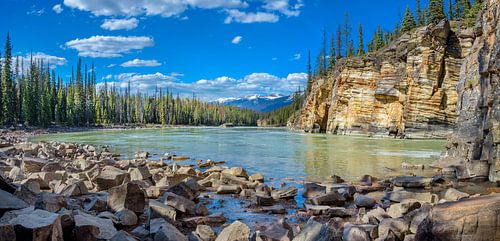 Athabasca river in Jasper National Park, Canada