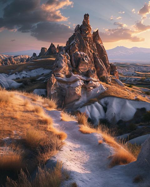 Zonsopgang in Cappadocië van fernlichtsicht