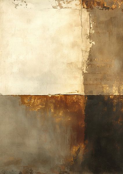 Beige and Brown Abstract Painting by Art Whims
