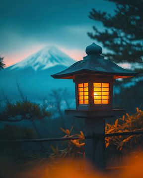 Fuji in mysterieus licht van fernlichtsicht