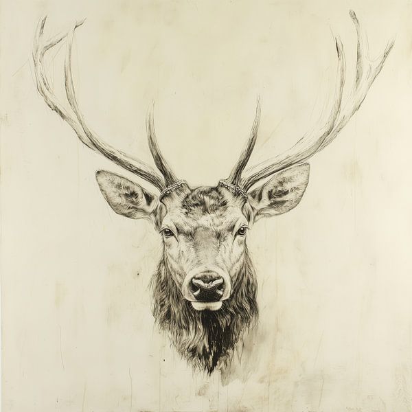 Edler Geweihträger - Handgezeichnete Naturstudie von MArt