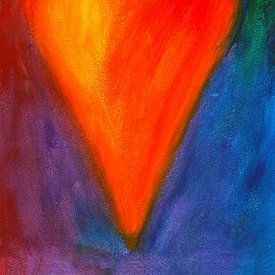 Cœur orange abstrait 1 sur Karen Kaspar