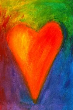 Abstraktes orangefarbenes Herz 1