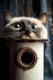 Reed cat: The watchful guardian by Vythryd Arts