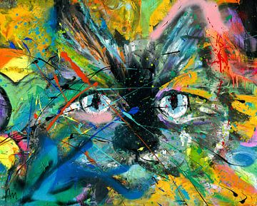 KOKOS - Abstracte kat schilderij van Magdalena Kielb