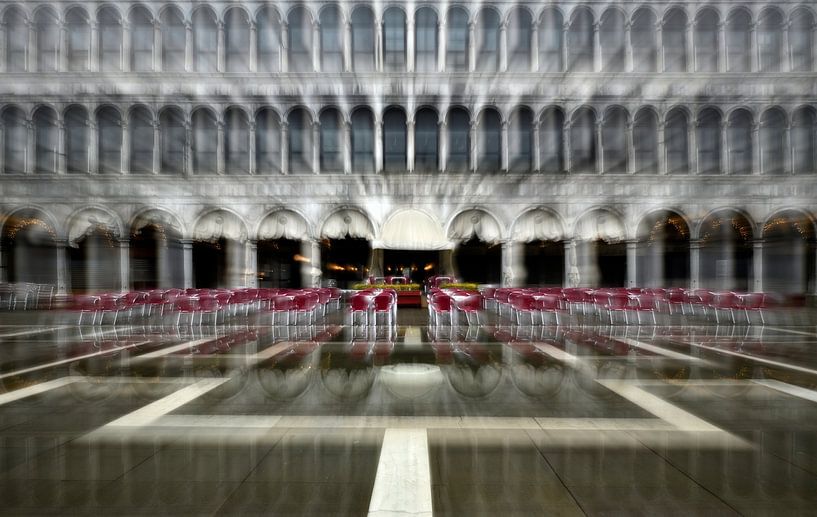 The Red Chairs of St Mark's Square by Oliver Lahrem