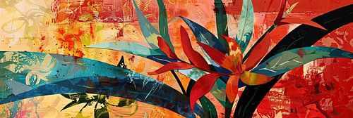 Grote Bloem met Kleurrijke Bladeren