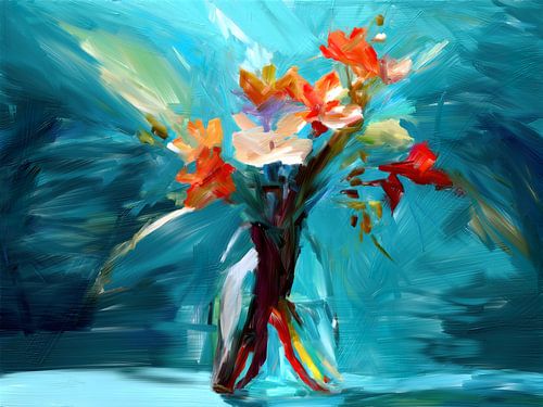 Farbigkeit auf blauem Hintergrund von Andreas Wemmje