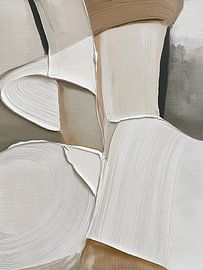 Beige und Weiß, Reliefstruktur von Color Square