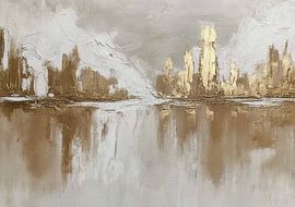 Abstrakte Goldene Skyline Reflektion von Niklas Maximilian