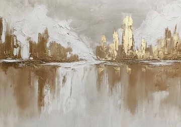 Abstrakte Goldene Skyline Reflektion von Niklas Maximilian