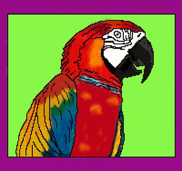 Ara Parrot rood blauw van DigitalArtForYou
