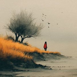 Einsamer Baum am Horizont