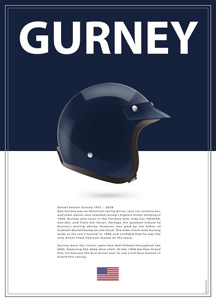 Dan Gurney Racing Helmet von Theodor Decker