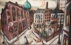 Max Beckmann - De synagoge in Frankfurt am Main (1919)