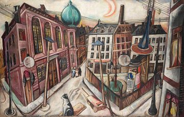 Max Beckmann - De synagoge in Frankfurt am Main (1919) van Peter Balan